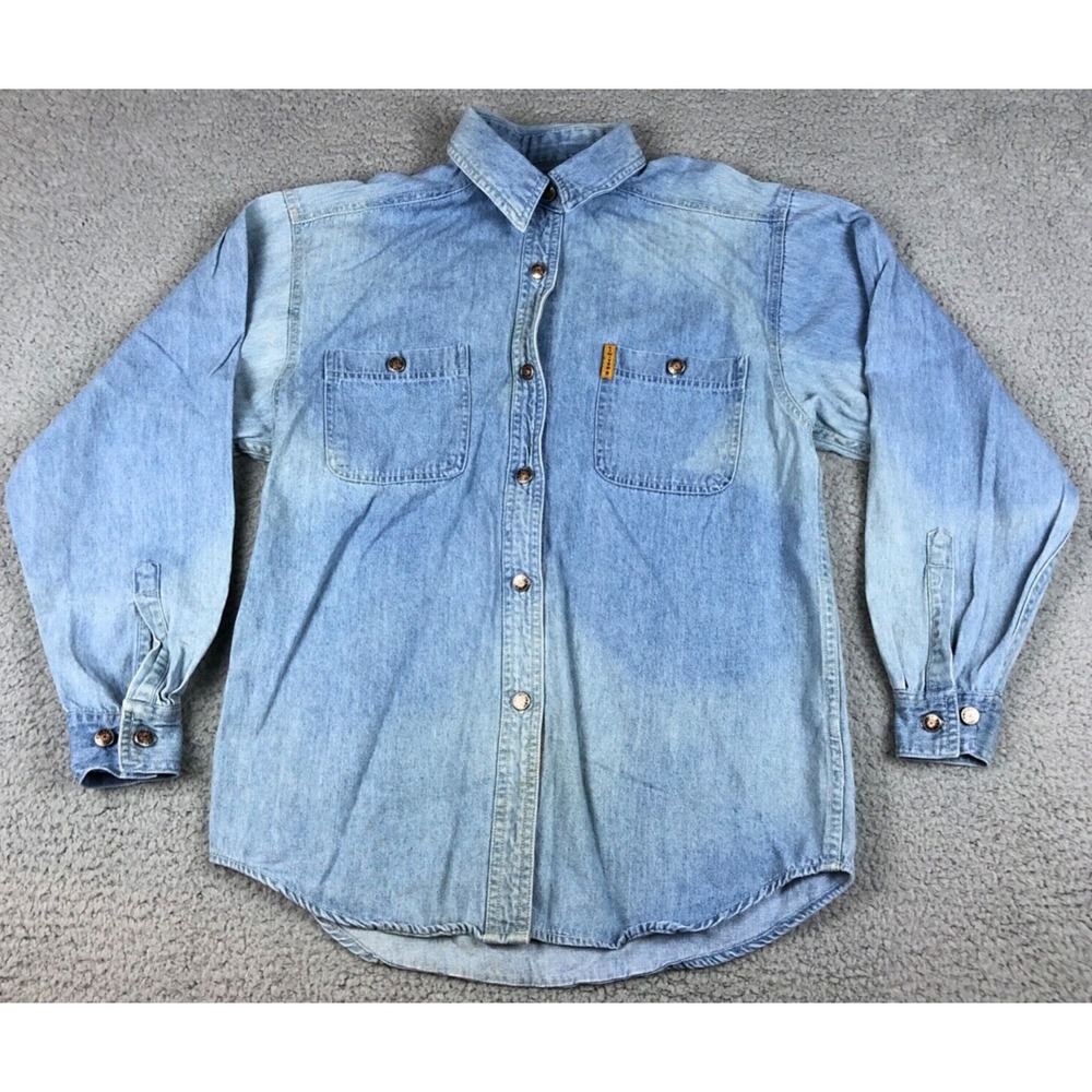 Vintage 63 Limited Jeans Denim Button Up Shirt Womens Large Blue Pocket Y2K 90s